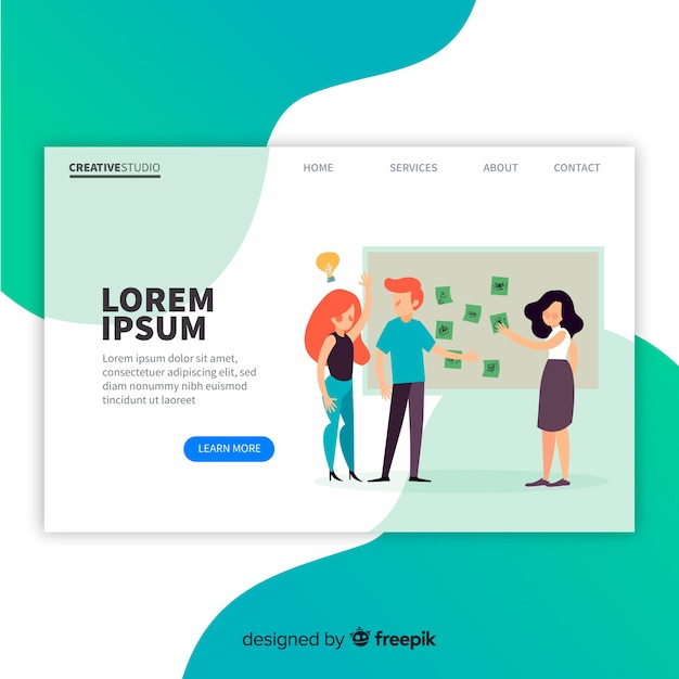 Creative process landing page