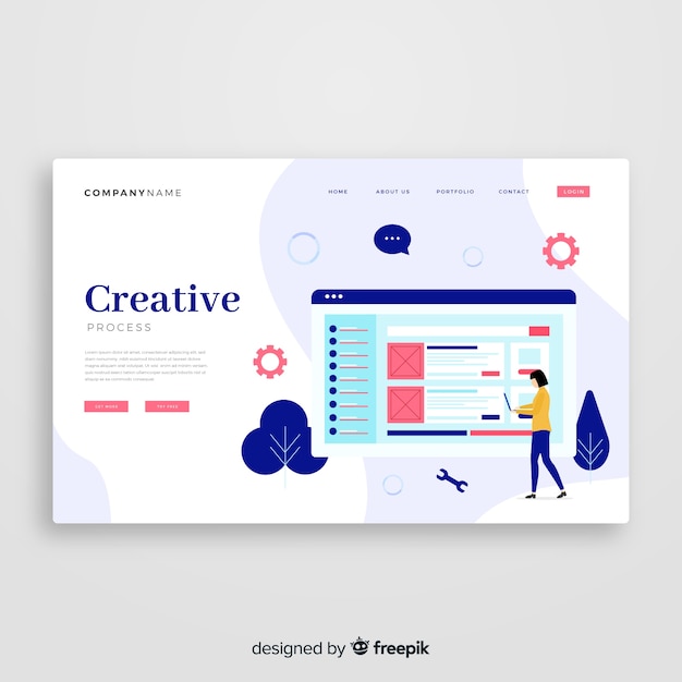 Creative process landing page