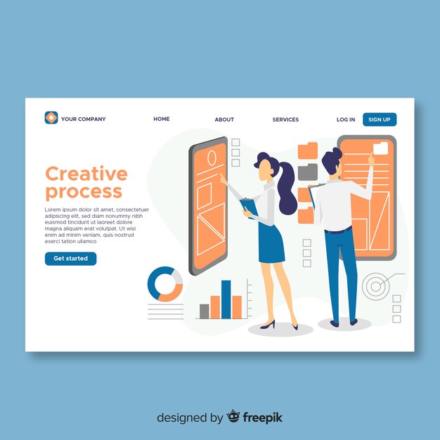 Creative process landing page