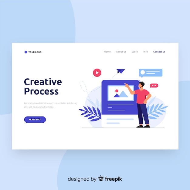 Creative process landing page