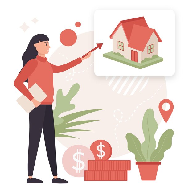 Creative realtor assistance illustration