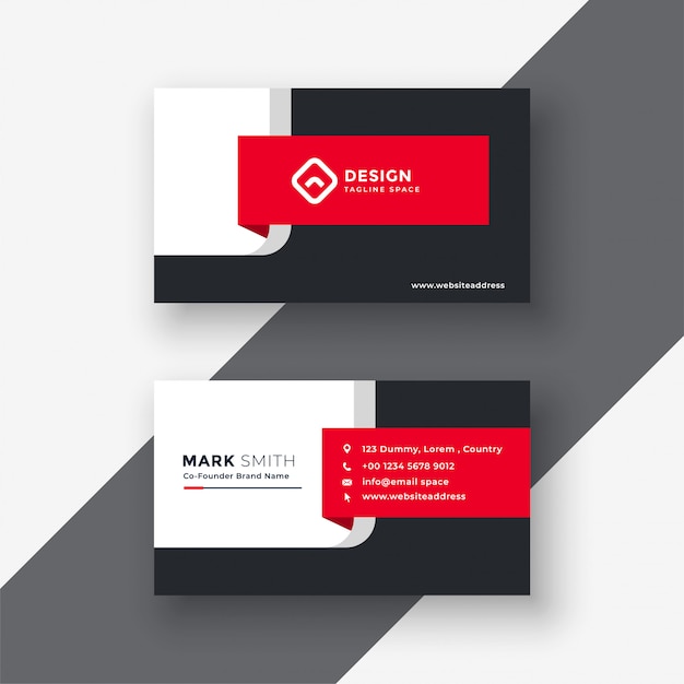 Creative red professional business card template