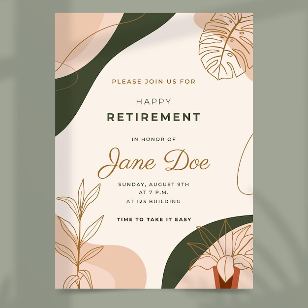 Creative retirement greeting card template