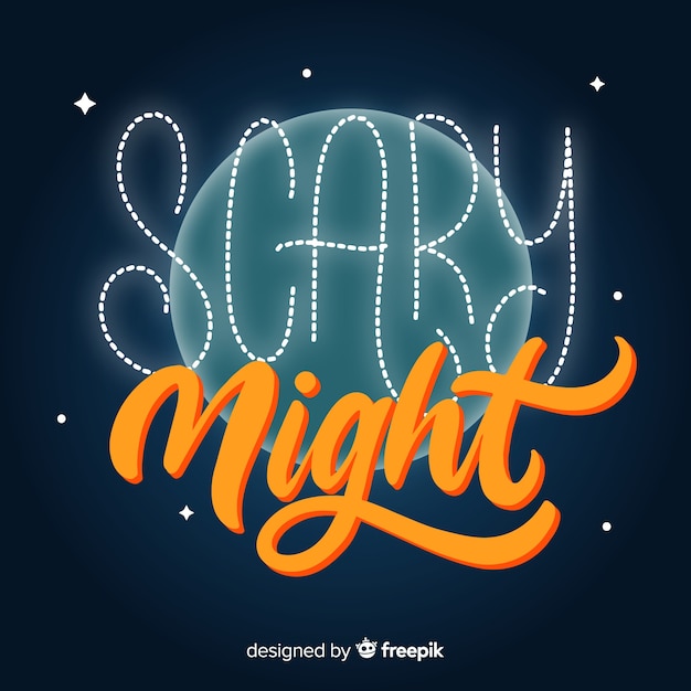 Free vector creative scary night halloween lettering design