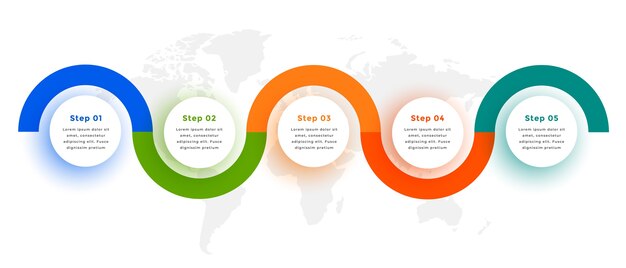 Creative six steps circular infographic template design