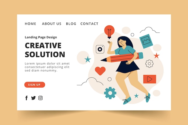 Free Vector creative solutions web template