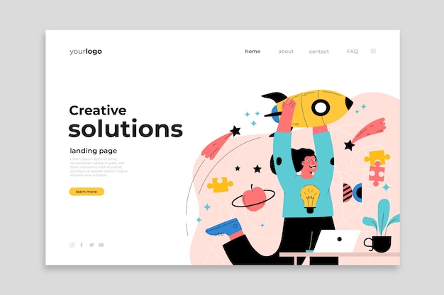 Free Vector creative solutions web template