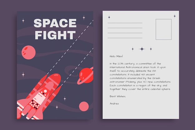 Free vector creative space postcard