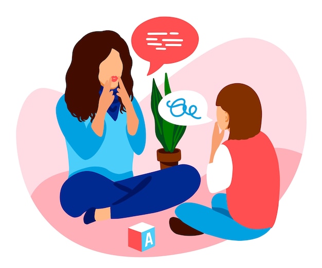 Creative speech therapy illustration