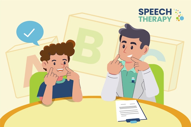 Creative speech therapy illustration