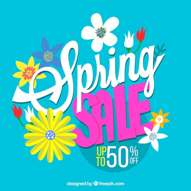 Creative spring sale background