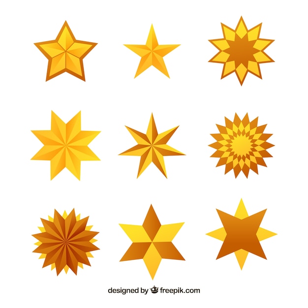 Free Vector creative star collection of nine