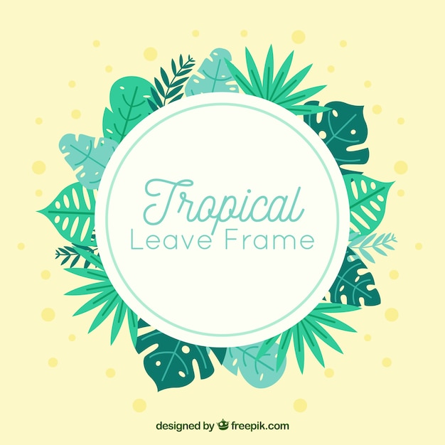 Creative tropical leaves frame