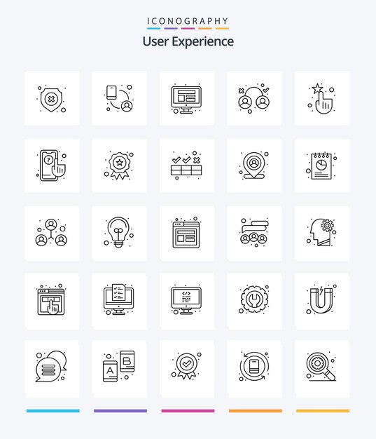 Creative User Experience 25 OutLine icon pack Such As interface social media computer user experience