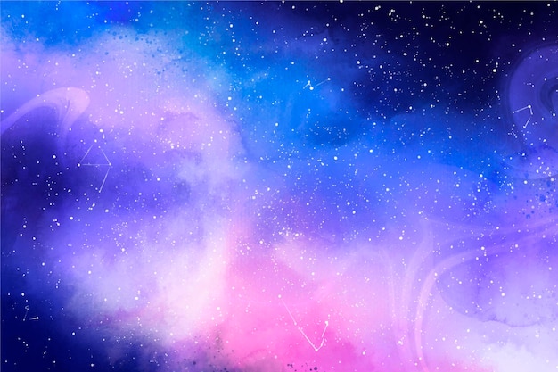 Free Vector creative watercolor galaxy background