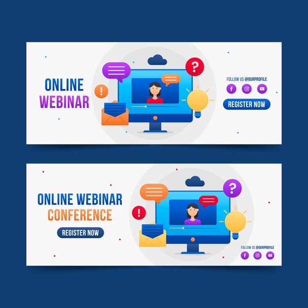 Creative webinar banner collection