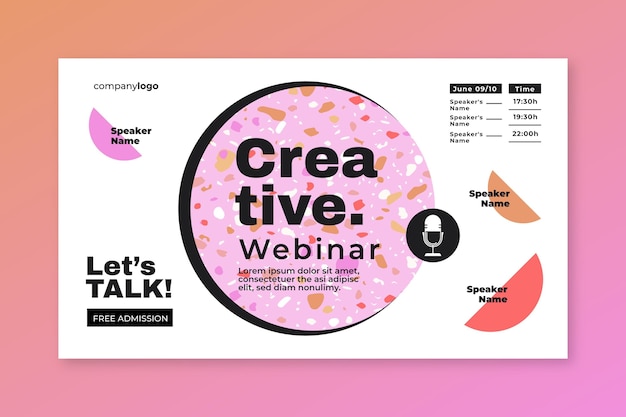 Free Vector creative webinar banner invitation template