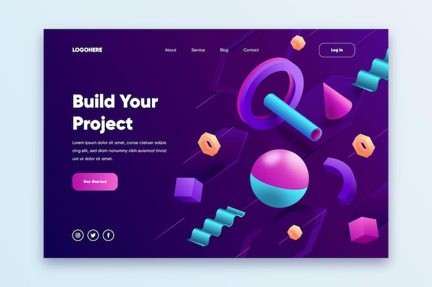 Creative website landing page template