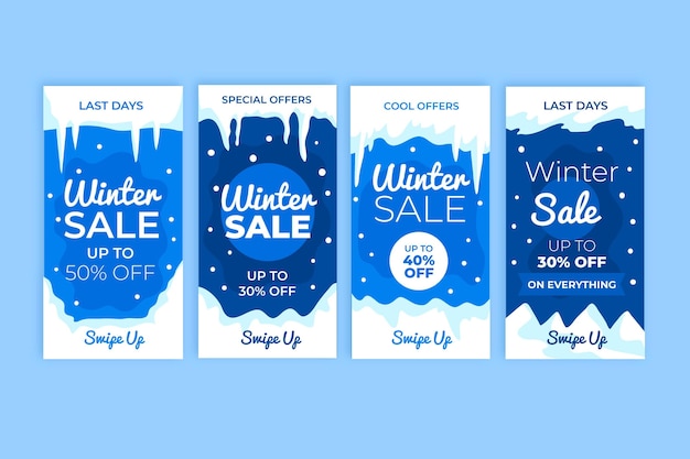 Creative winter sales stories set