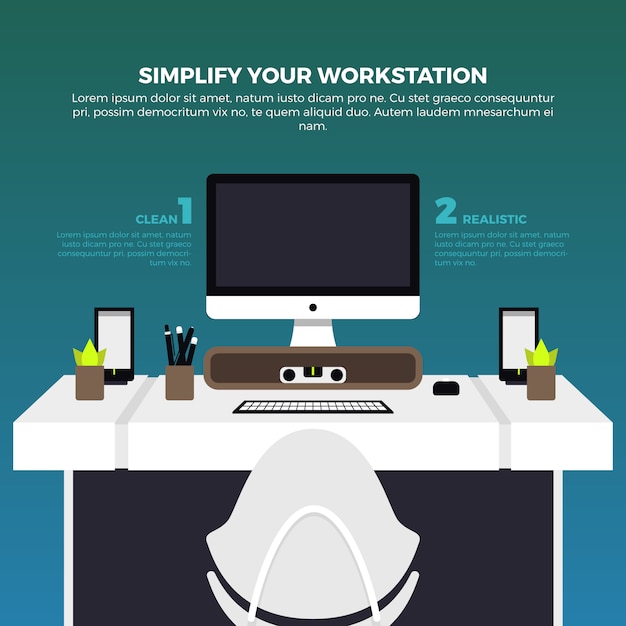 Free Vector creative workstation illustration