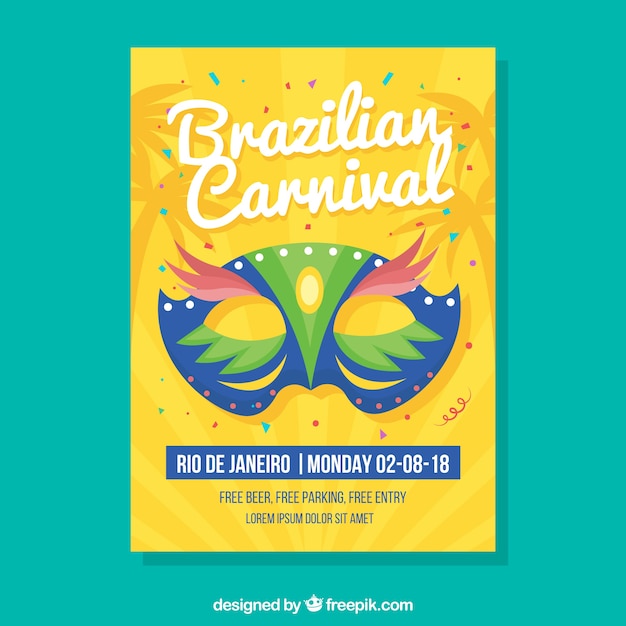 Creative yellow carnival poster design