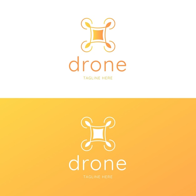 Creative yellow drone logo template