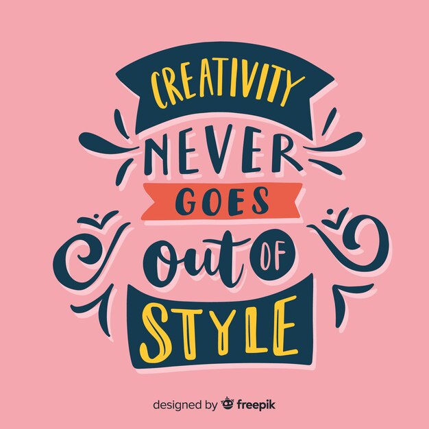 Creativity lettering background with colors