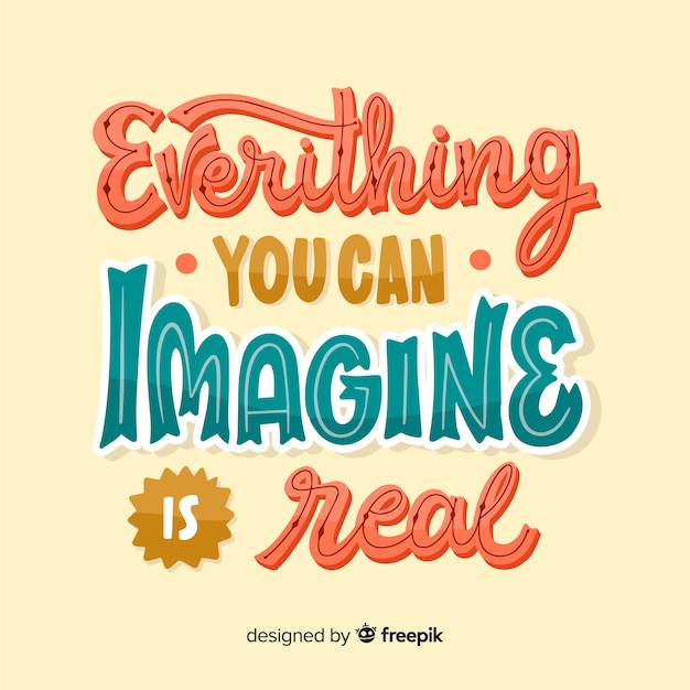 Creativity lettering quote background hand drawn design