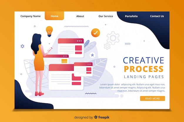 Creativity process landing page template