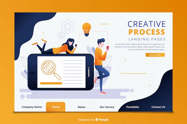 Creativity process landing page template