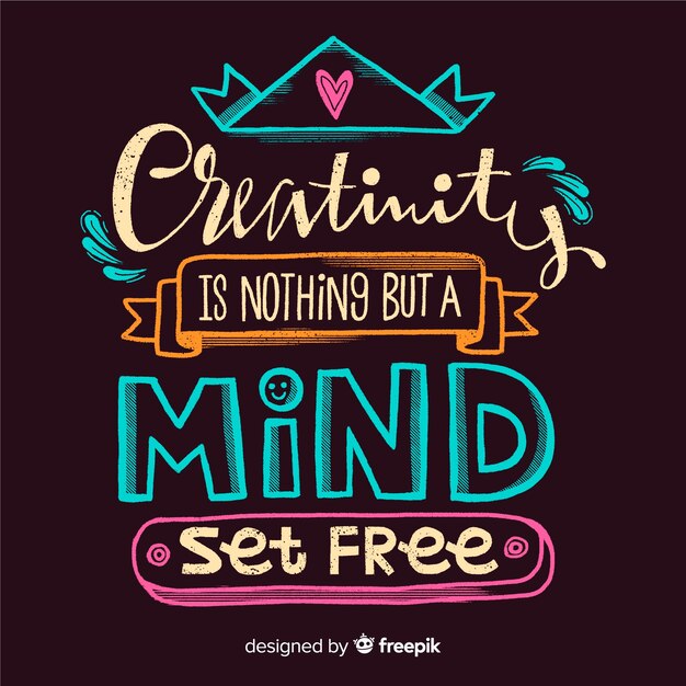 Creativity quote background lettering style