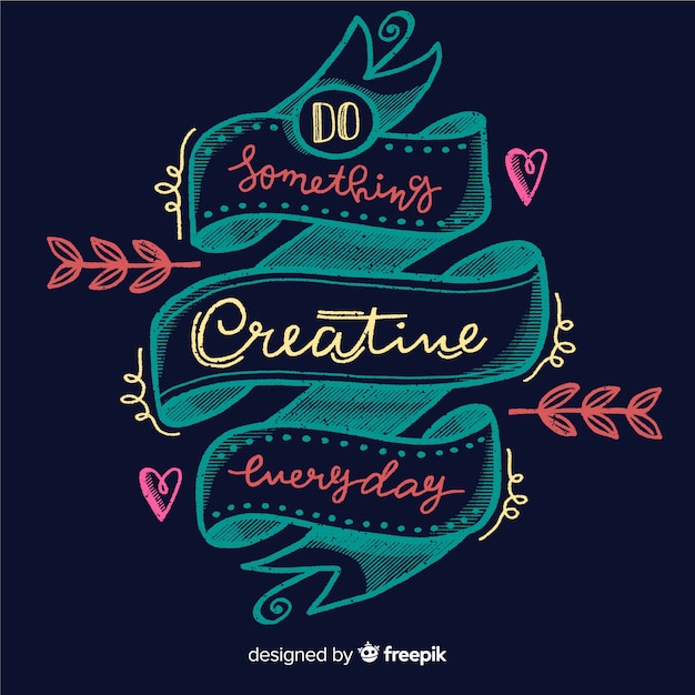 Free Vector creativity quote background lettering style