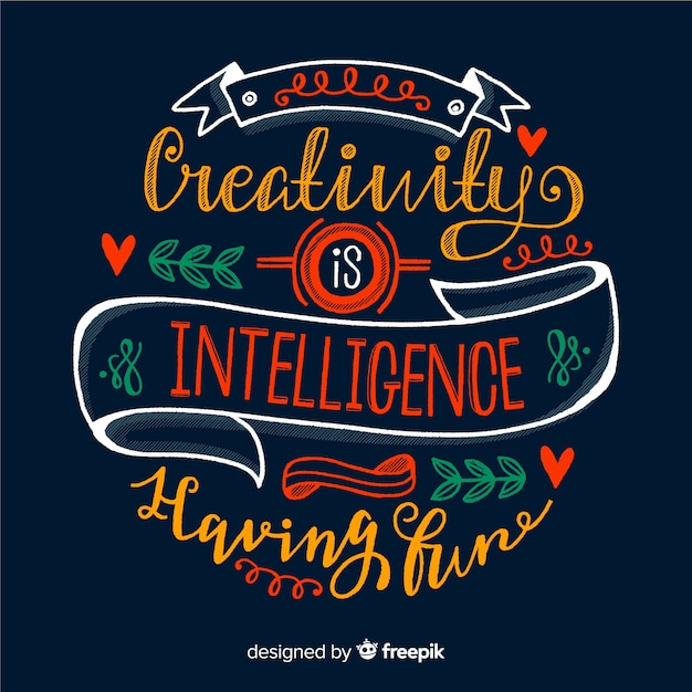 Free vector creativity quote background lettering style