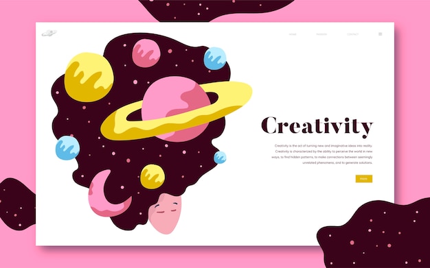 Free vector creativity and space website graphic