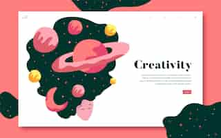 Free vector creativity and space website graphic