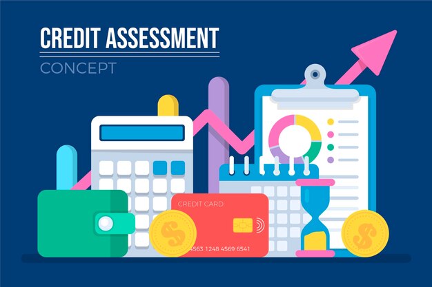 Credit assessment concept flat design