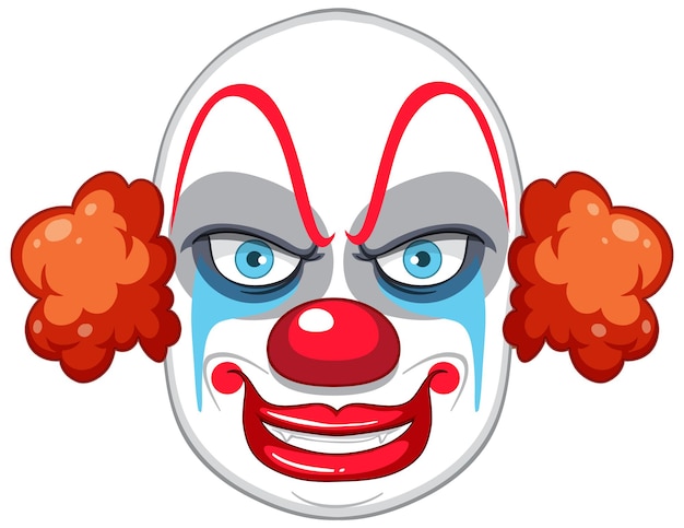 Free Vector creepy clown face on white background