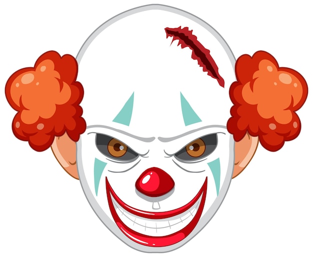 Free Vector creepy clown face on white background