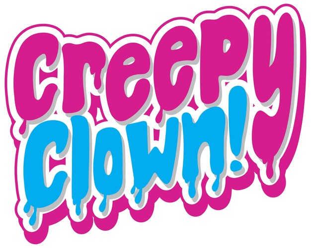 Creepy clown word logo