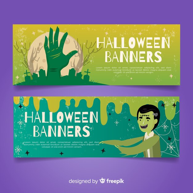 Creepy halloween banners