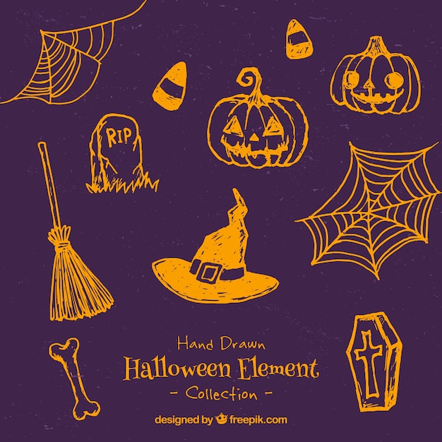 Free vector creepy halloween elements