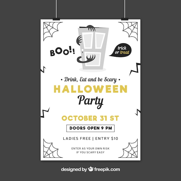 Free Vector creepy halloween party poster