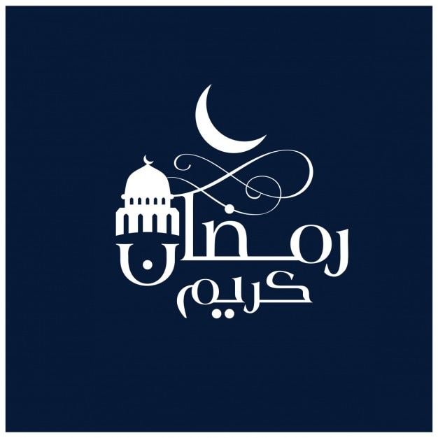 Crescent moon with mosque ramadan background