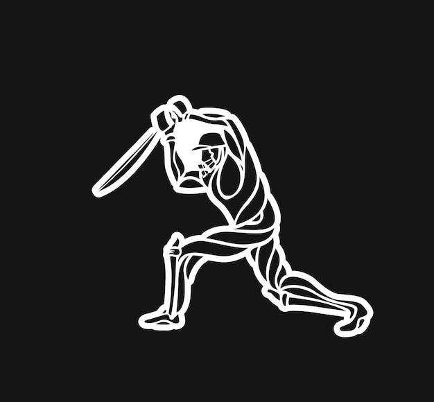 Cricket Fever Freehand Sketch Graphic Design Vector illustration