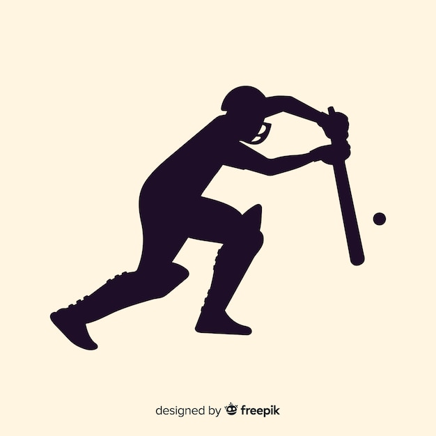 Free Vector cricket player silhouette