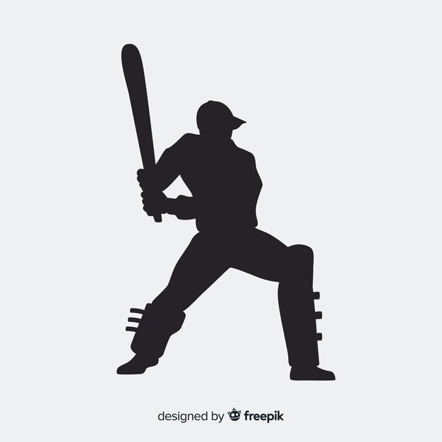 Free Vector cricket player silhouette