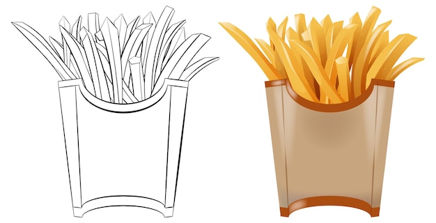 Crispy French Fries Vector Illustration