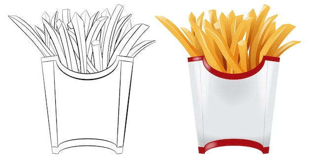 Crispy French Fries Vector Illustration