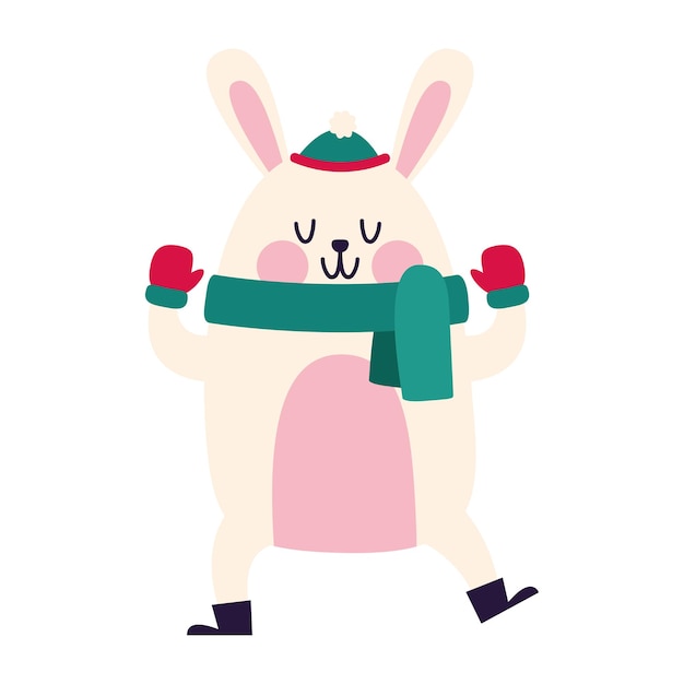 Free Vector cristhmas character rabbit