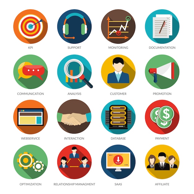 CRM Round Icons Set